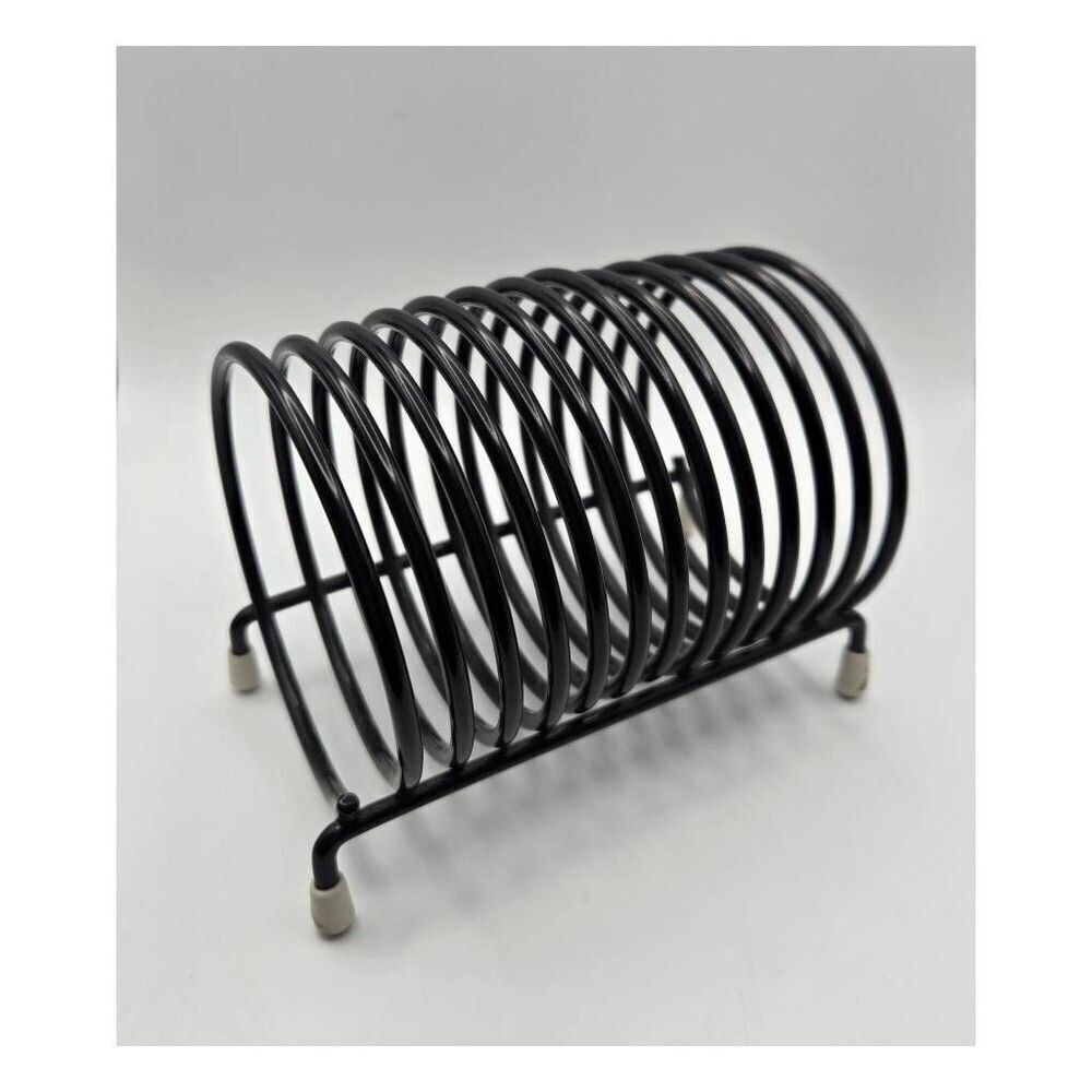 Vintage 1950's Desktop Black Circle Letter Holder Rack